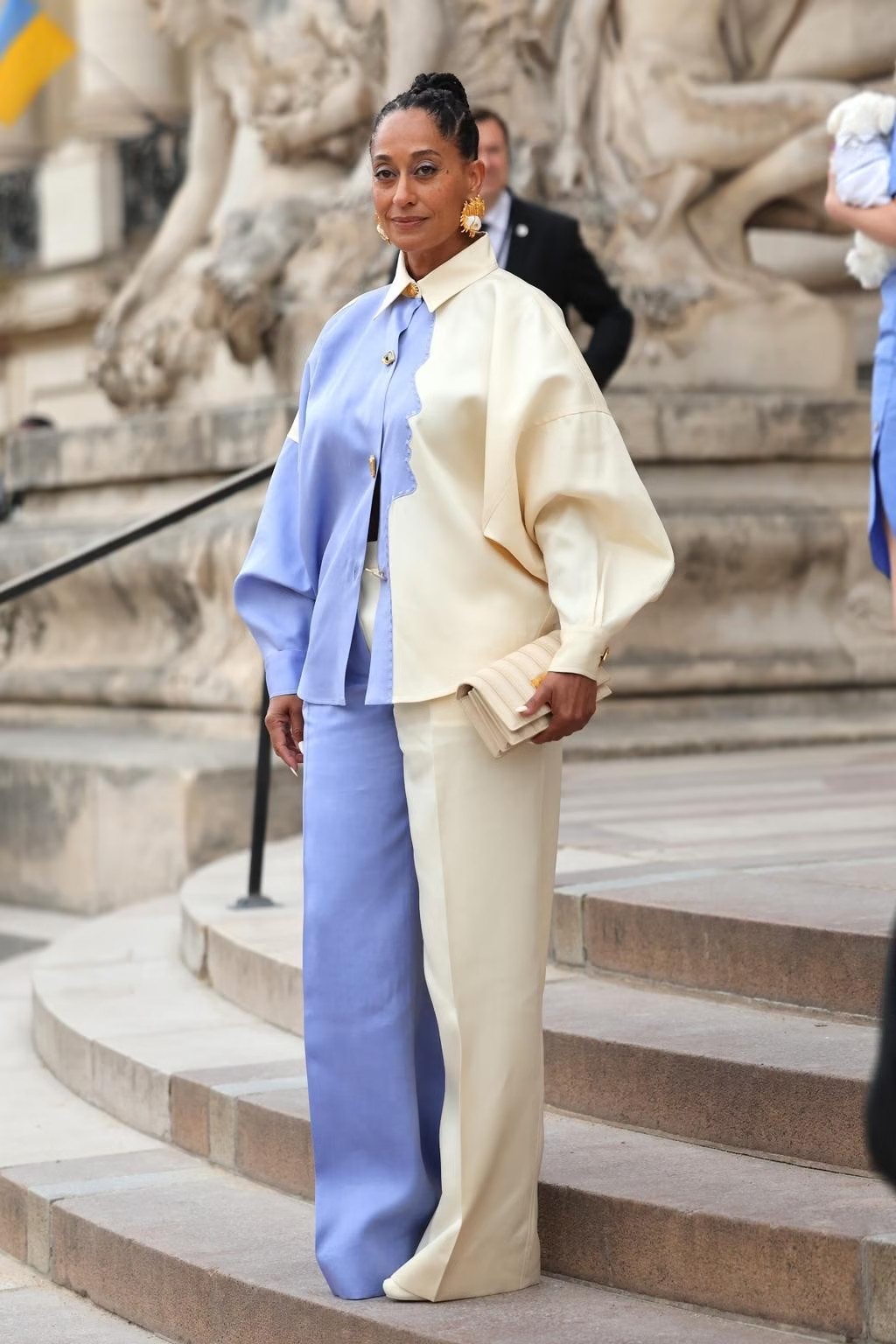 Blue + cream oversized suit
